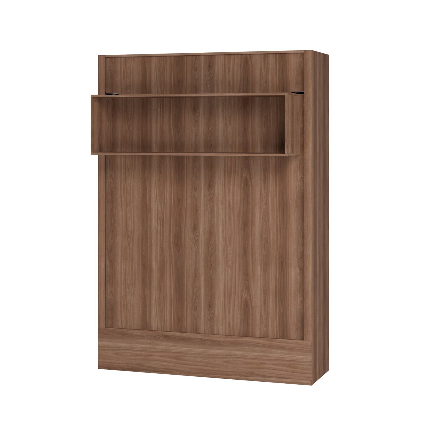 Easy-Lift Full Murphy Wall Bed in Natural Brown Wood Grain with Shelf - Sharicks