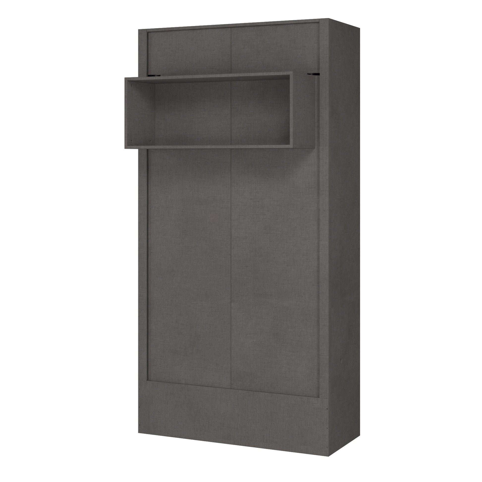 Easy-Lift Twin Murphy Wall Bed in Dark Grey with Shelf - Sharicks