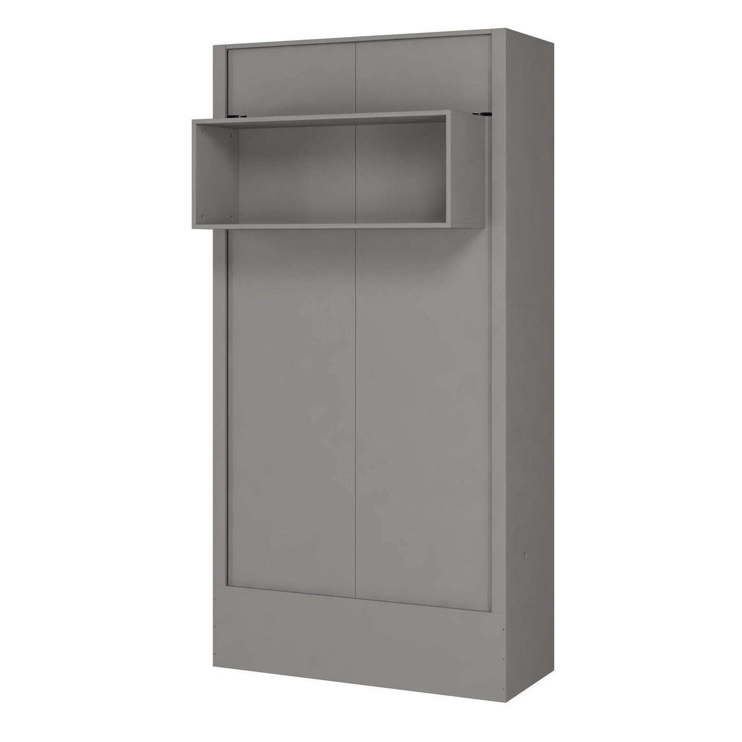 Easy-Lift Twin Murphy Wall Bed in Grey with Shelf - Sharicks