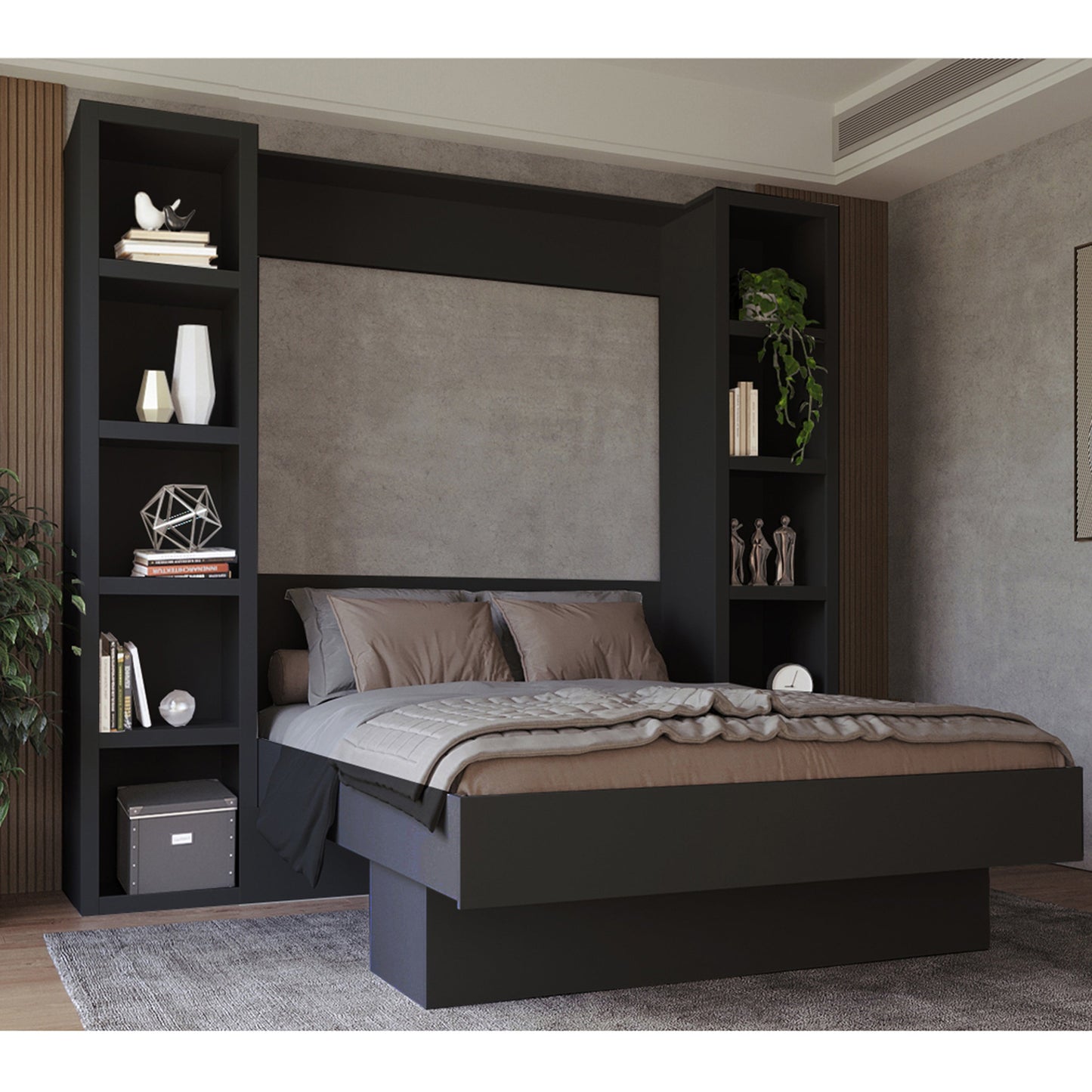 Black 91-in Tall Wooden Bookcase Shelf - Sharicks