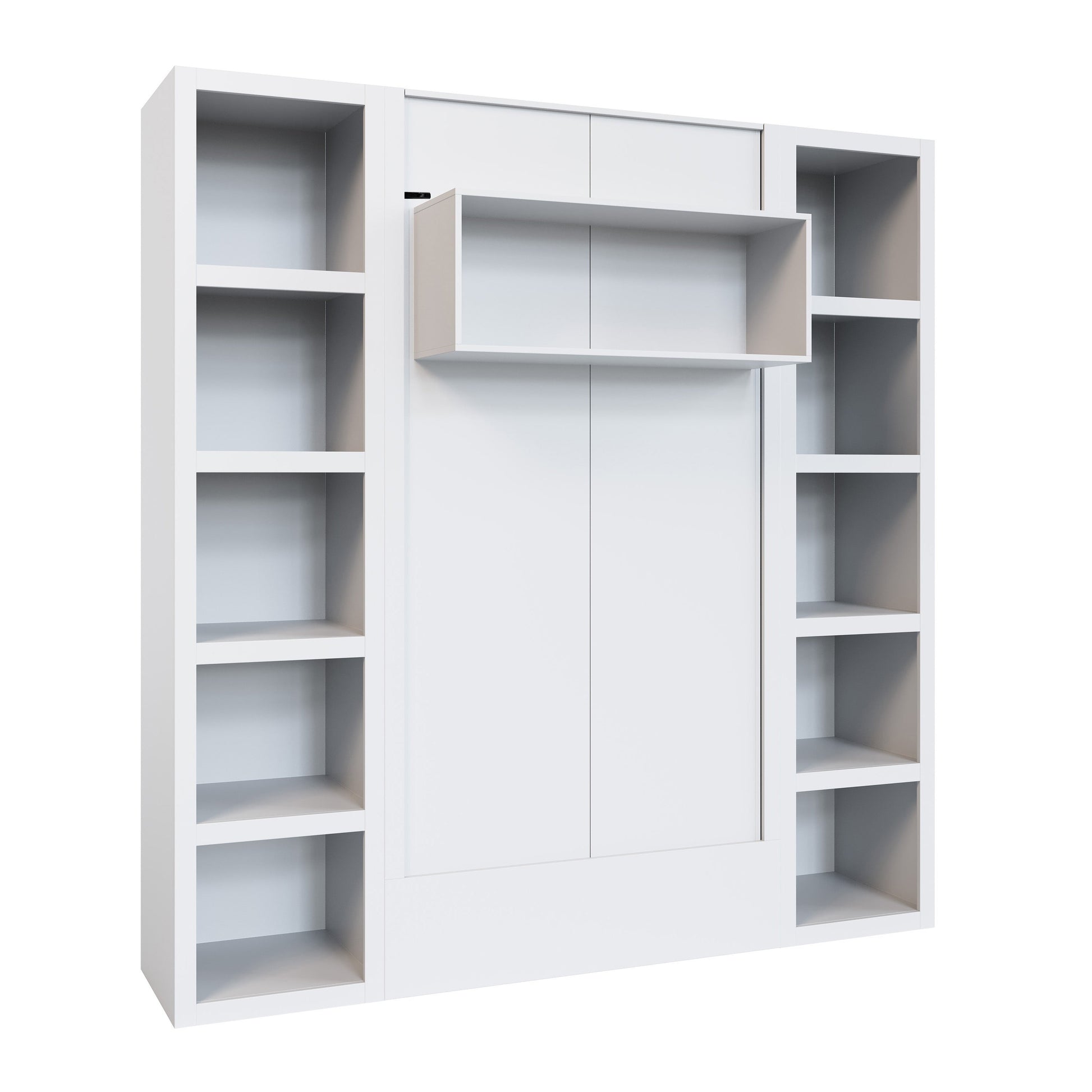 White Twin Murphy Bed with Bookshelves - Sharicks