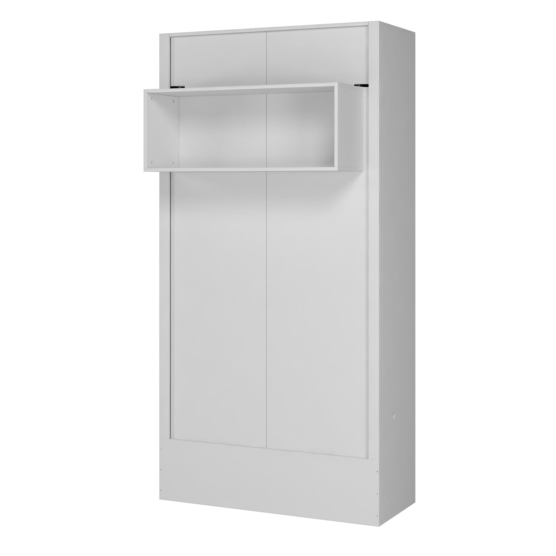 Easy-Lift Twin Murphy Wall Bed in White with Shelf - Sharicks