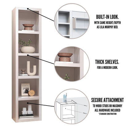 Dark Grey 91-in Tall Wooden Bookcase Shelf - Sharicks