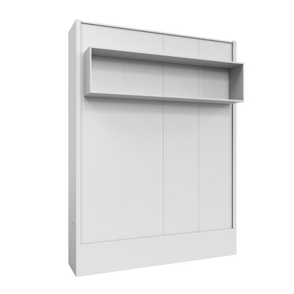 Easy-Lift King Murphy Wall Bed in White with Shelf