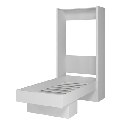 Easy-Lift Twin Murphy Wall Bed in White with Shelf - Sharicks
