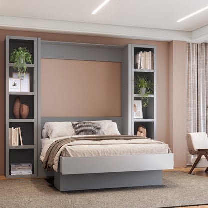 Grey 84-in Tall Wooden Bookcase Shelf - Sharicks