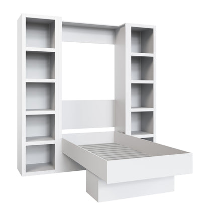 White Twin Murphy Bed with Bookshelves - Sharicks