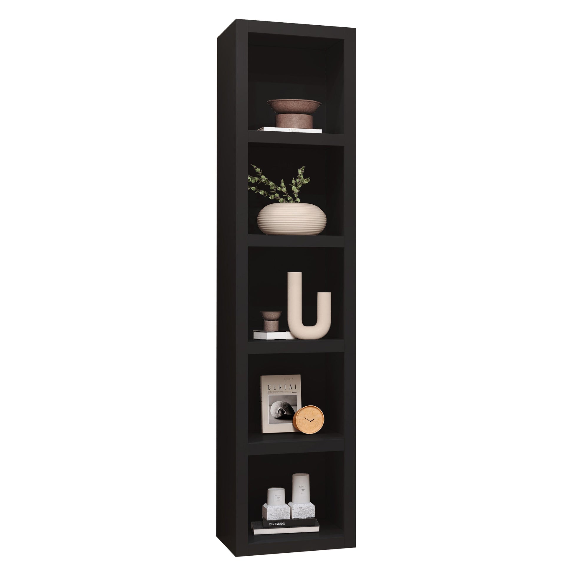 Black 91-in Tall Wooden Bookcase Shelf - Sharicks