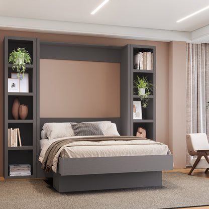 Dark Grey 84-in Tall Wooden Bookcase Shelf - Sharicks