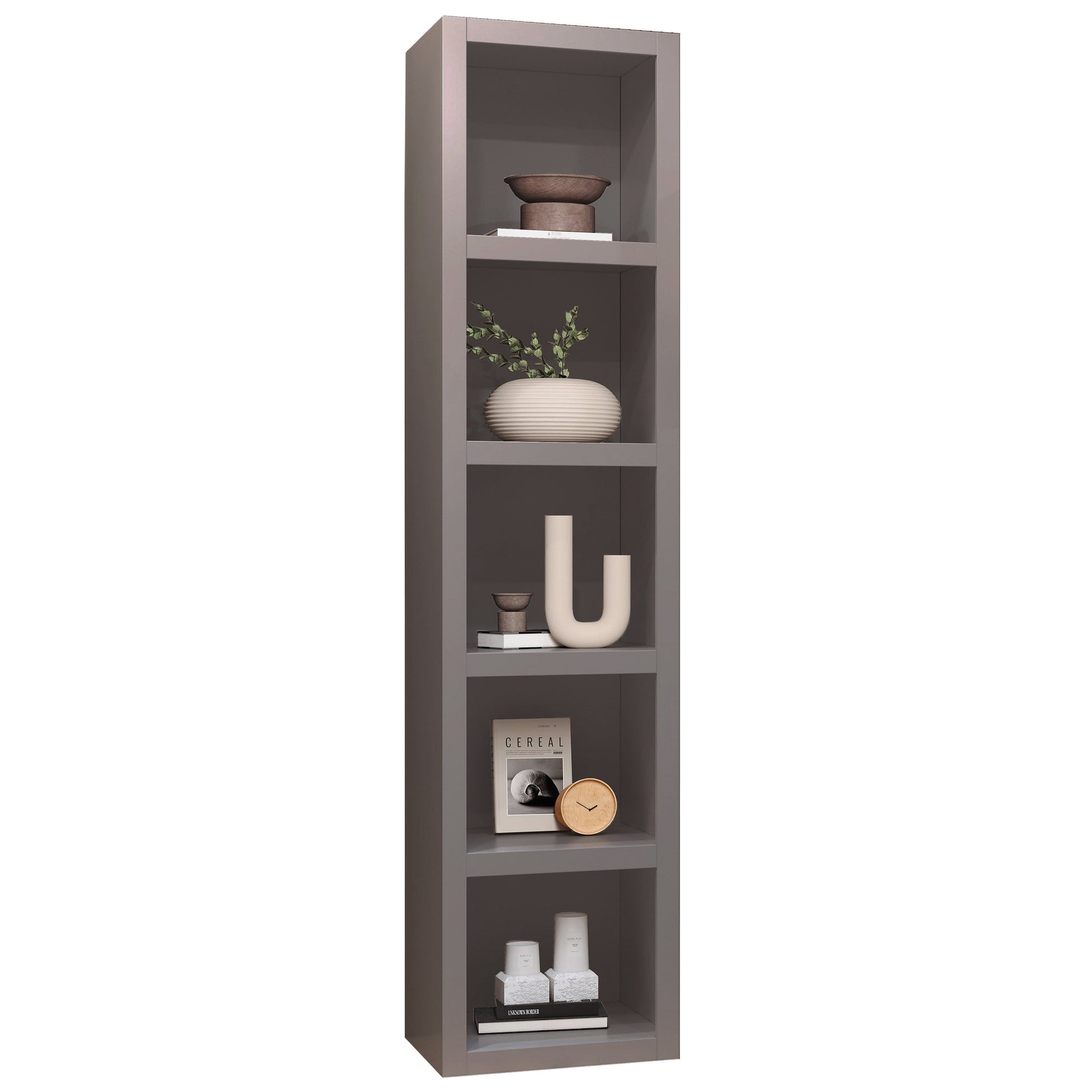 Grey 84-in Tall Wooden Bookcase Shelf - Sharicks