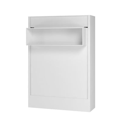 Easy-Lift Full Murphy Wall Bed in White with Shelf - Sharicks